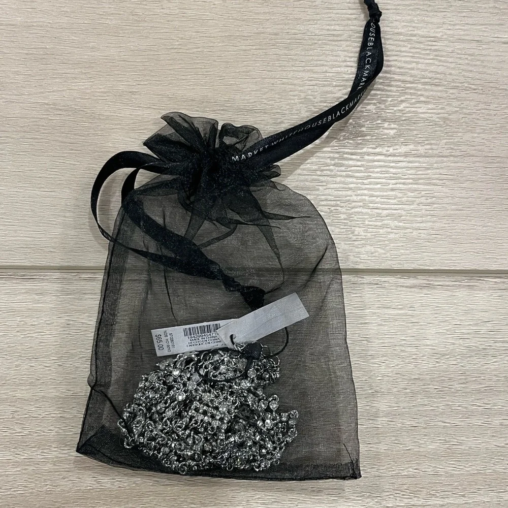 NEW White House Black Market WHBM Crystal Drop Fringe Necklace MSRP $65